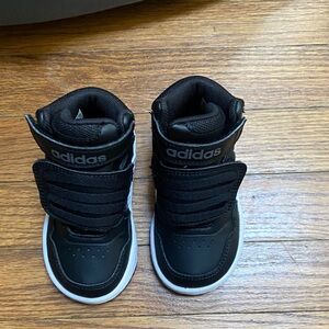 Adidas Kids Black and White High-Top Sneakers